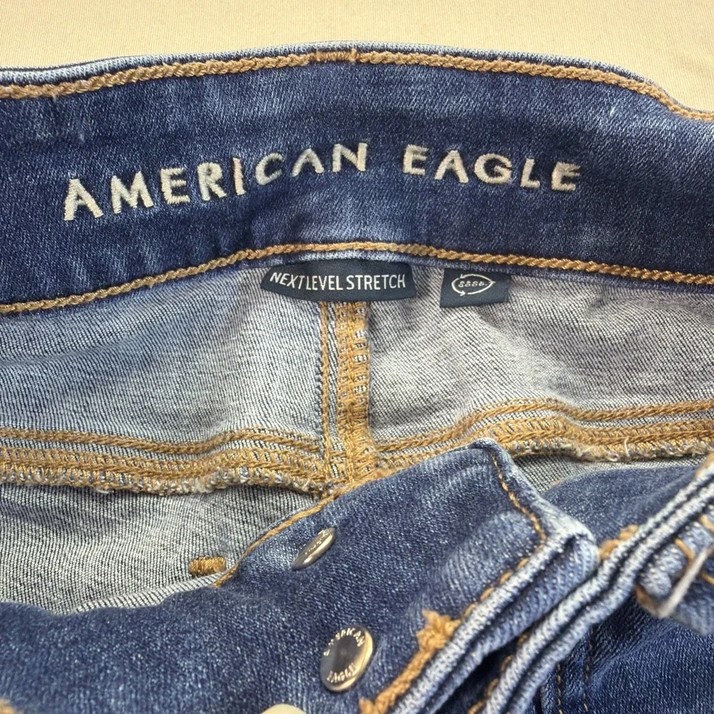 American Eagle Womens Blue Jeans Size 4 Short Artist Crop Next Level Stretch